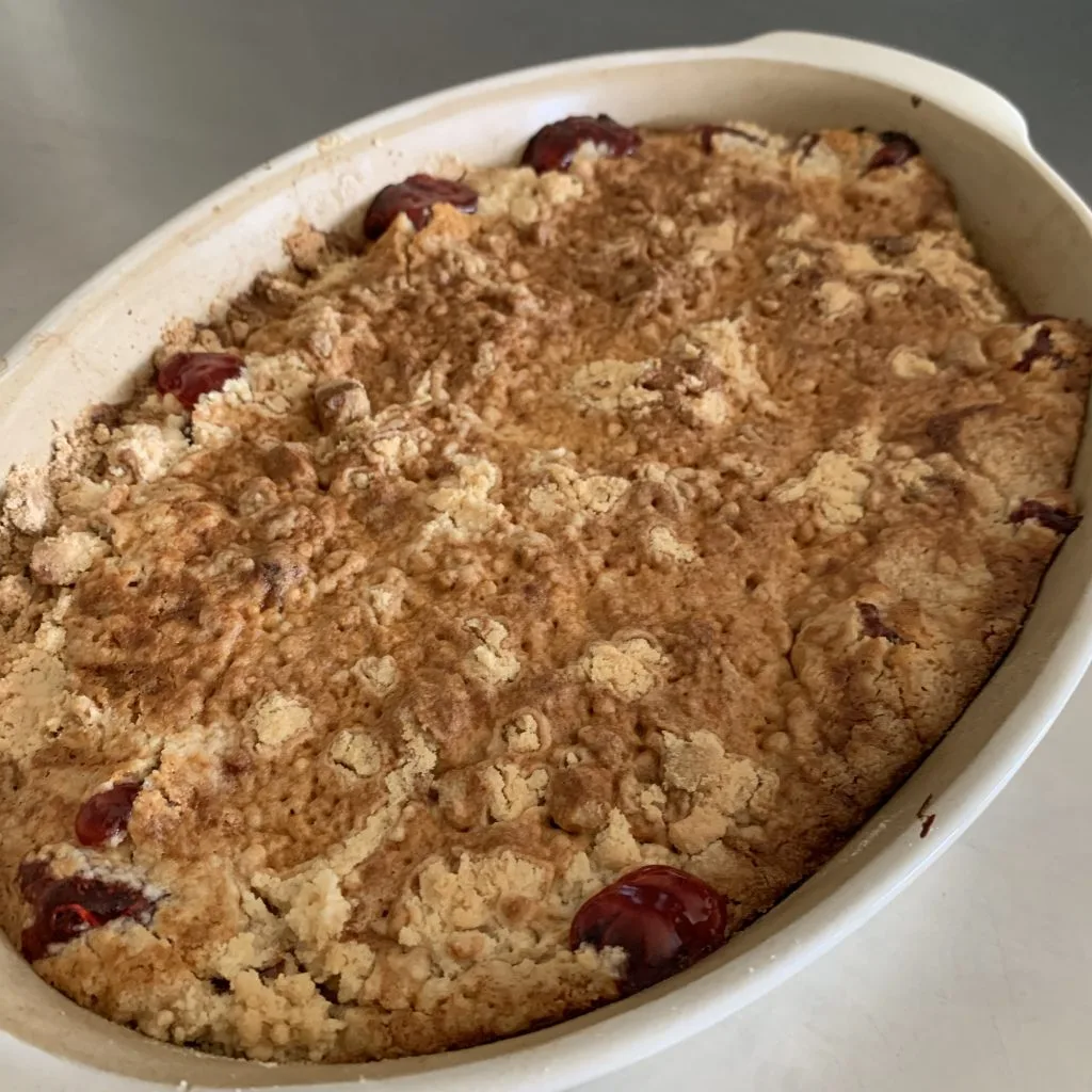 Finished cherry cobbler