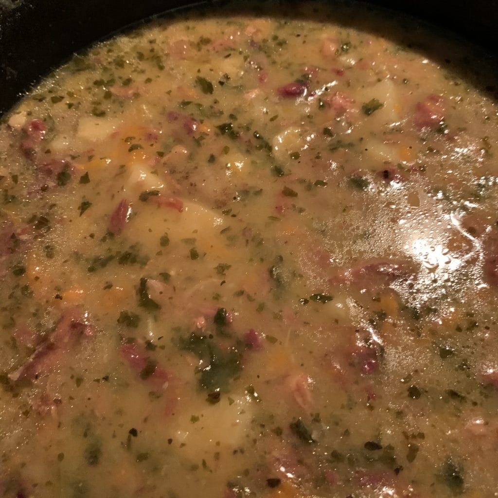 finished ham bone soup