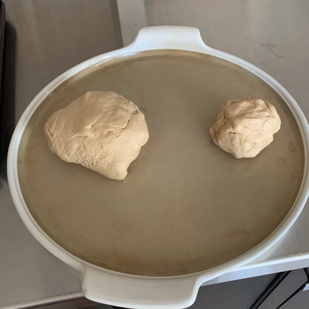 2 pieces whole wheat pizza dough