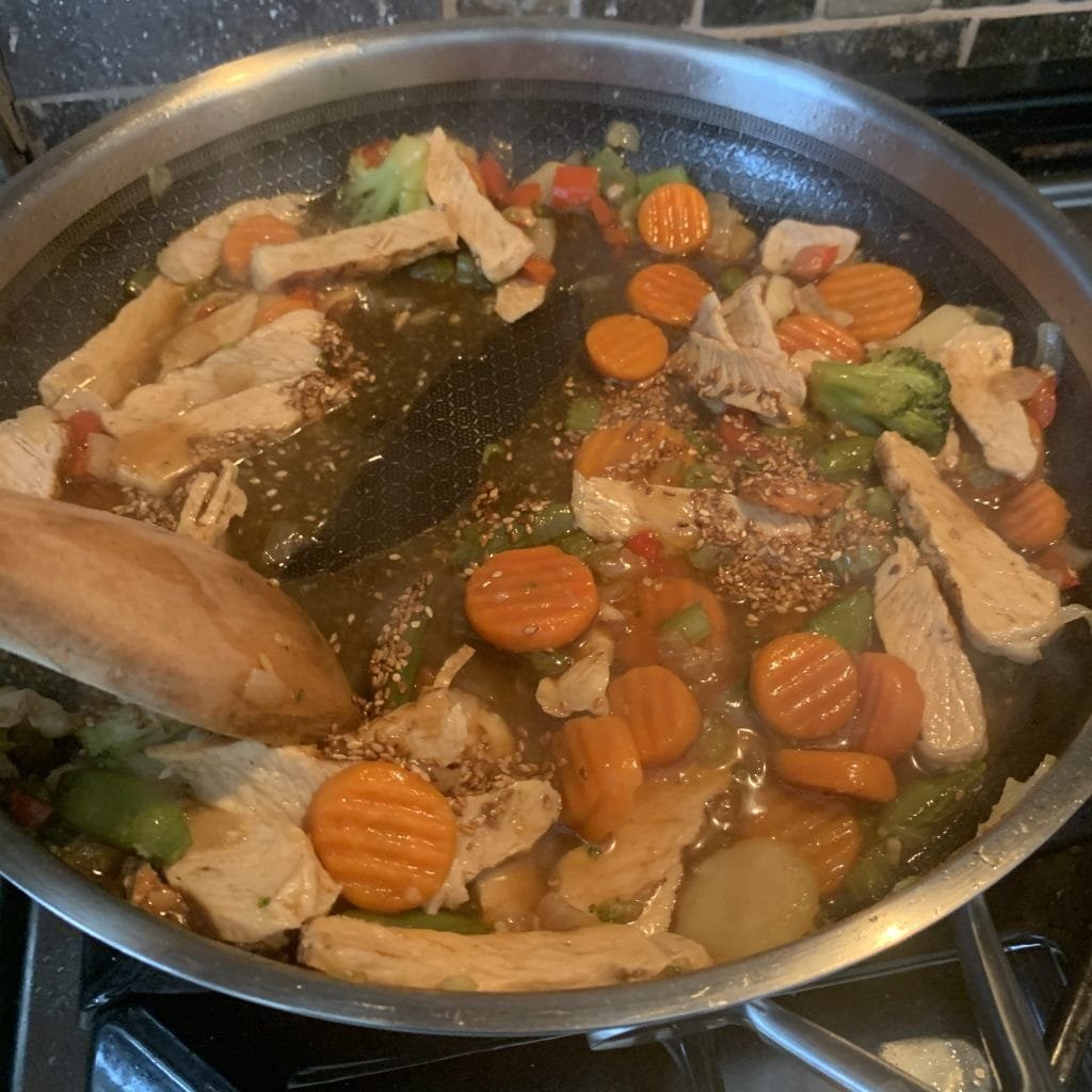 sesame seeds in stit fry dish