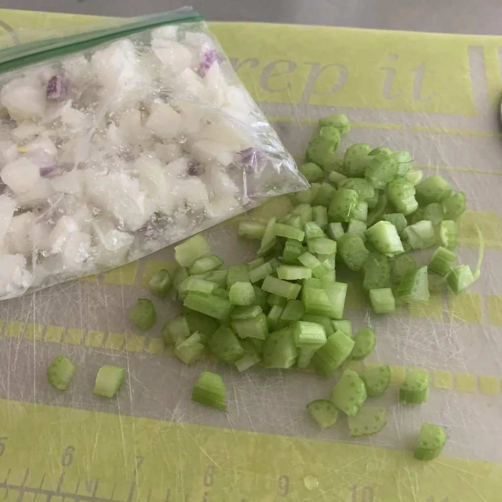 onions and celery for stir fry dish