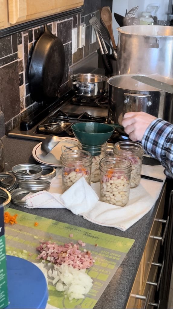 adding other ingredients to ham and bean soup pressure canned