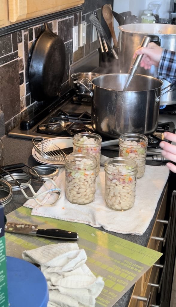 The last 4 jars of pressure canned ham and bean soup