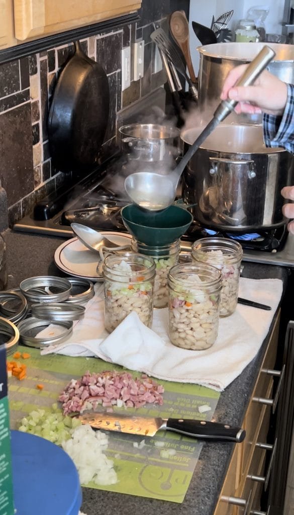 pressure canned ham and bean soup adding liquid