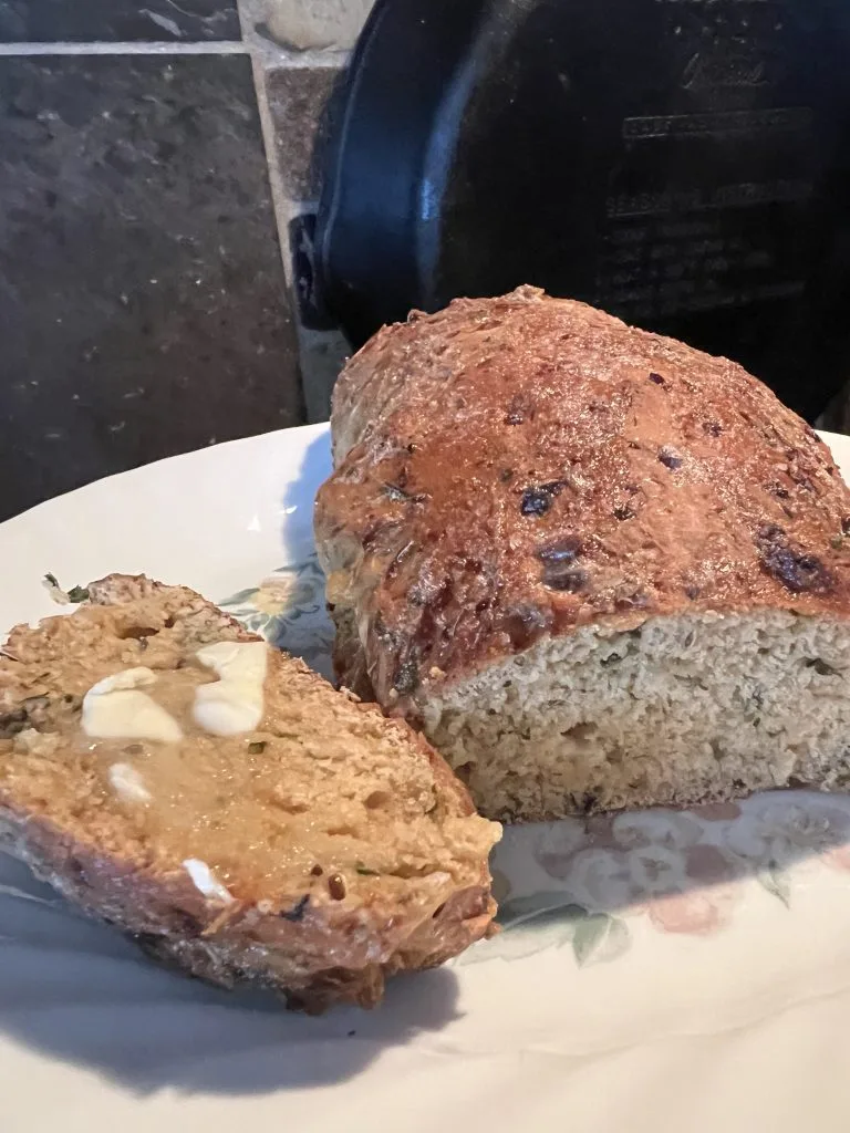 dilly onion bread recipe buttered slice