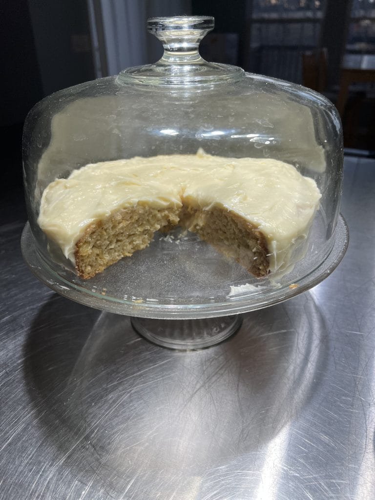 Pineapple cake with cream cheese icing