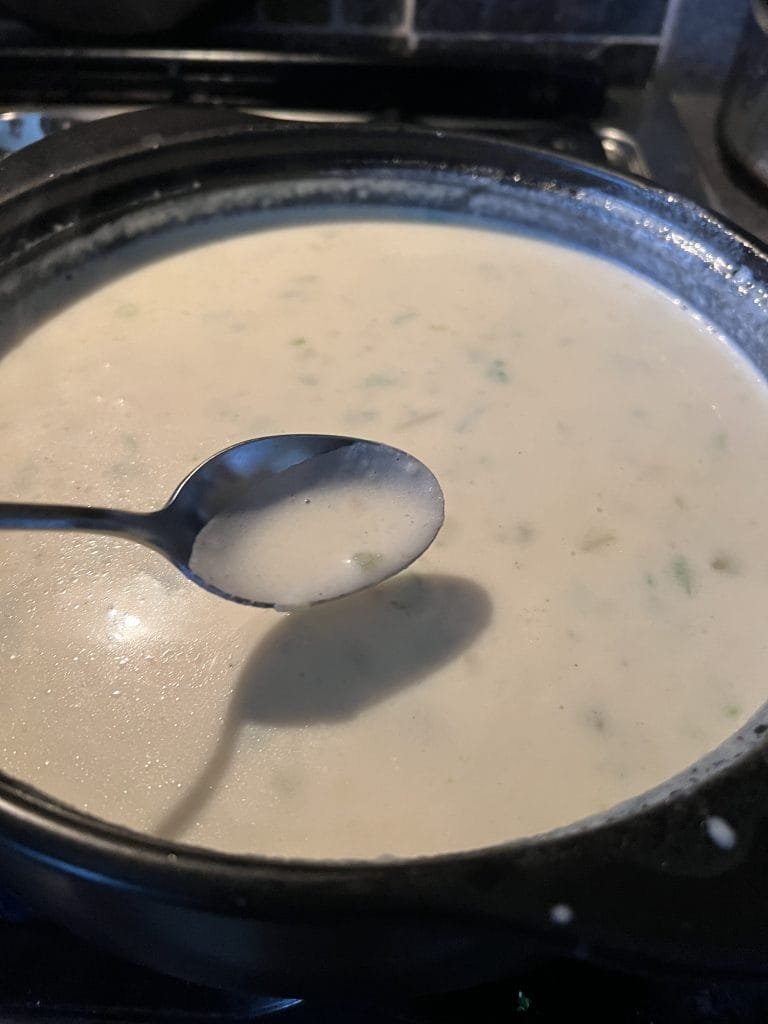 It's a good idea to taste for seasonings, look how it is starting to coat the spoon.